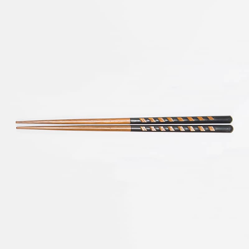 山下工芸 木製稲穂箸 黒 27028350 1組（ご注文単位1組）【直送品】