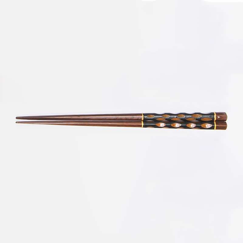 山下工芸 木製亀甲箸 金ライン 黒 27028530 1組（ご注文単位1組）【直送品】