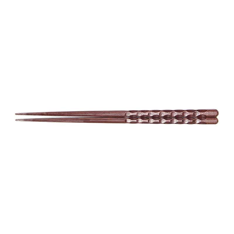 山下工芸 木製手彫り箸 赤 27028560 1組（ご注文単位1組）【直送品】