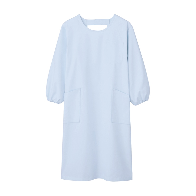 予防衣　男女兼用　長袖　74-405 サックス　3L  1個（ご注文単位1個）【直送品】