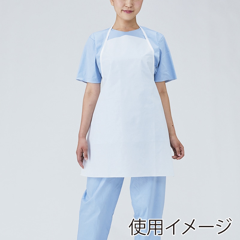 メディテックジャパン 不織布エプロン　ホワイト 小 NWE-S　ホワイト 50枚/袋（ご注文単位10袋）【直送品】