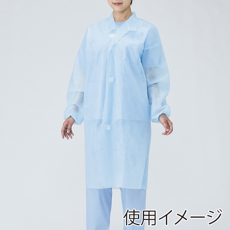 メディテックジャパン 不織布ガウンブルー マジックテープ付 L DHMB-L ブルー 50枚/袋(ご注文単位2袋)【直送品】
