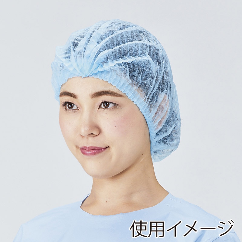 メディテックジャパン モブキャップ　ネオV フリーサイズ CAP-001-2B　ブルー 100枚/袋（ご注文単位20袋）【直送品】