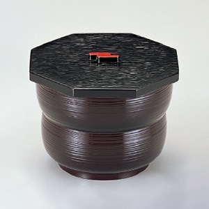 若泉漆器 新まゆ型飯器　溜内黒塗  W-8-19 1個（ご注文単位1個）【直送品】