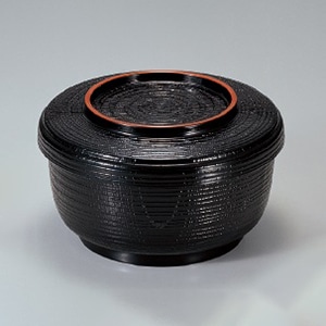 若泉漆器 耐熱割子飯器　黒天朱  1-222-2 1個（ご注文単位1個）【直送品】