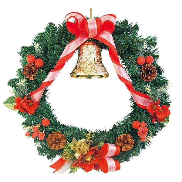 アルファ クリスマスリース 40cm レッド TA5-3166R 1個(ご注文単位1個)【直送品】