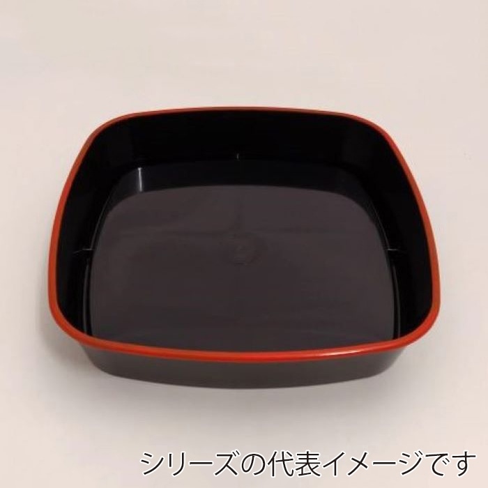 ニシキ 寿司桶容器 角桶 35 黒赤フチ 10枚/袋(ご注文単位6袋)【直送品】