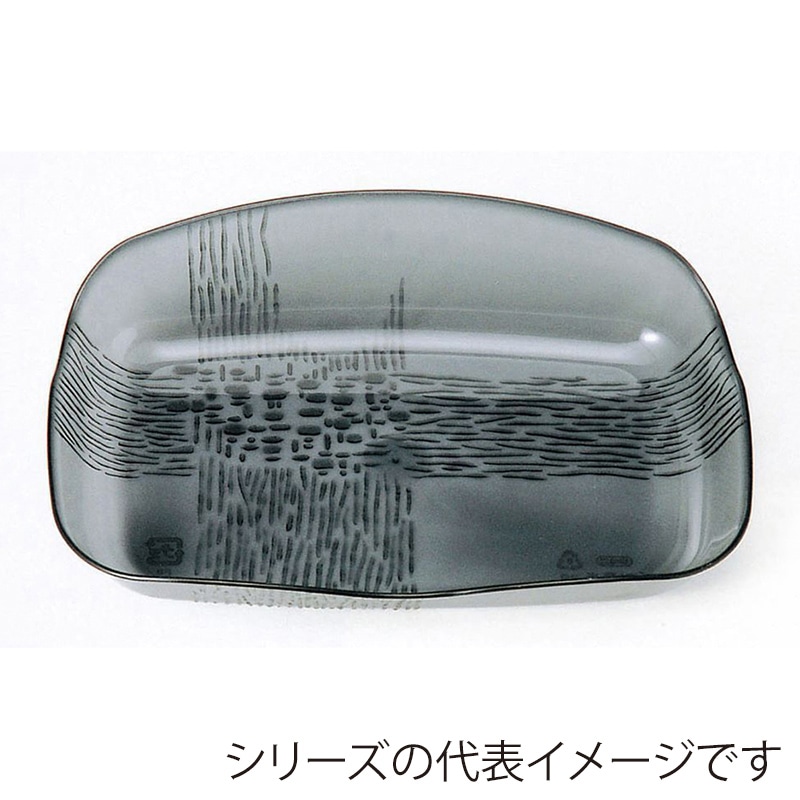 ニシキ プラスチック皿 氷華 24 透明ブラック 10枚/袋(ご注文単位20袋)【直送品】