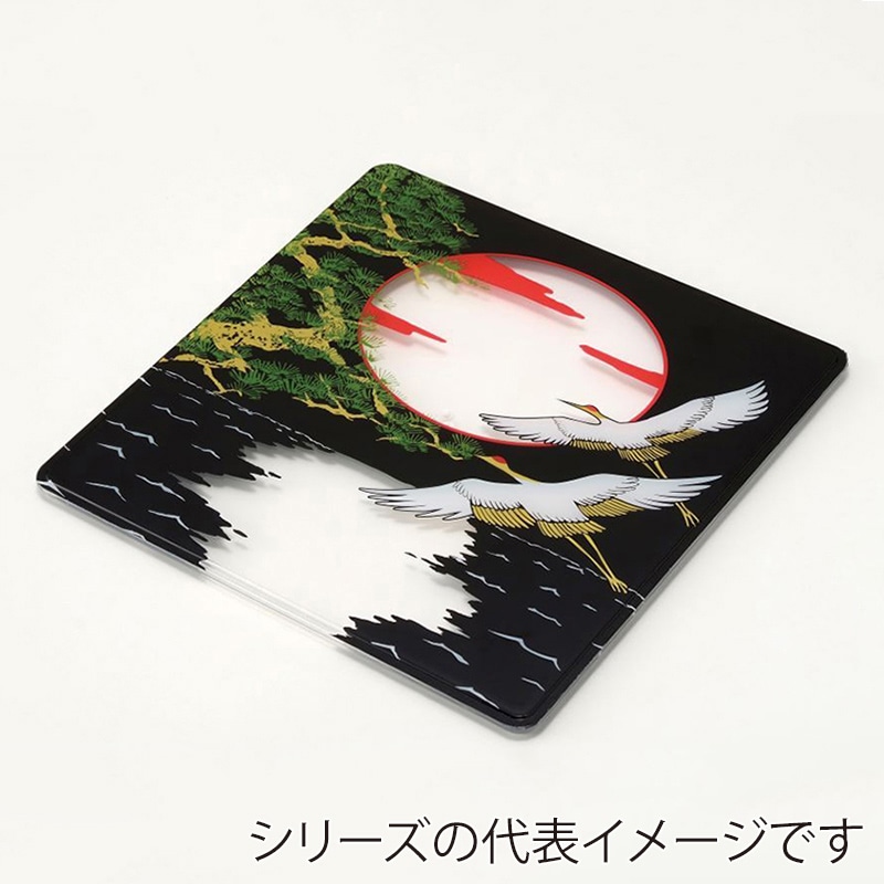 ニシキ 重箱容器 飛鳥 角型 フタ 尺2 フタ 鶴 5枚/袋(ご注文単位4袋)【直送品】