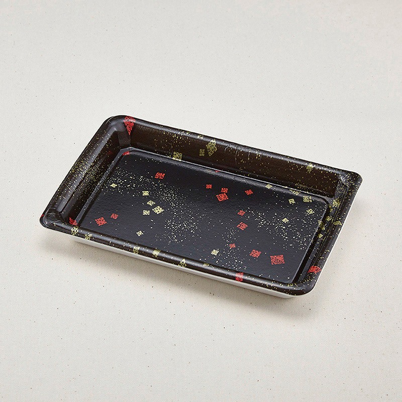 青葉紙業 寿司容器 あさ折 本体 8 黒まきえ 262028 50個/袋(ご注文単位18袋)【直送品】