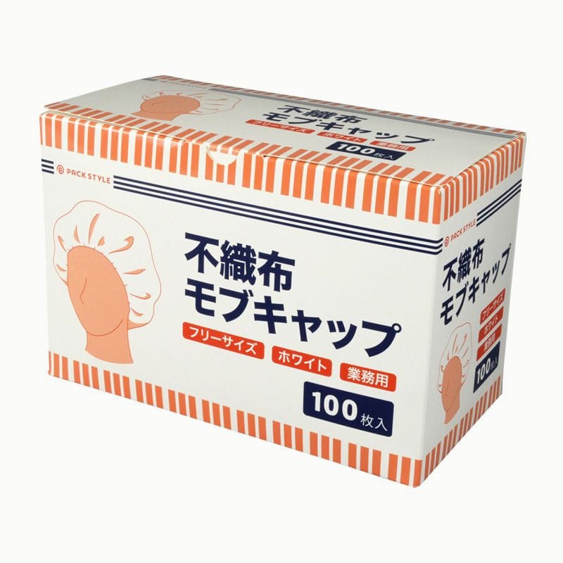 パックスタイル 新不織布モブキャップ 白 00709816 100枚/箱（ご注文単位20箱）【直送品】