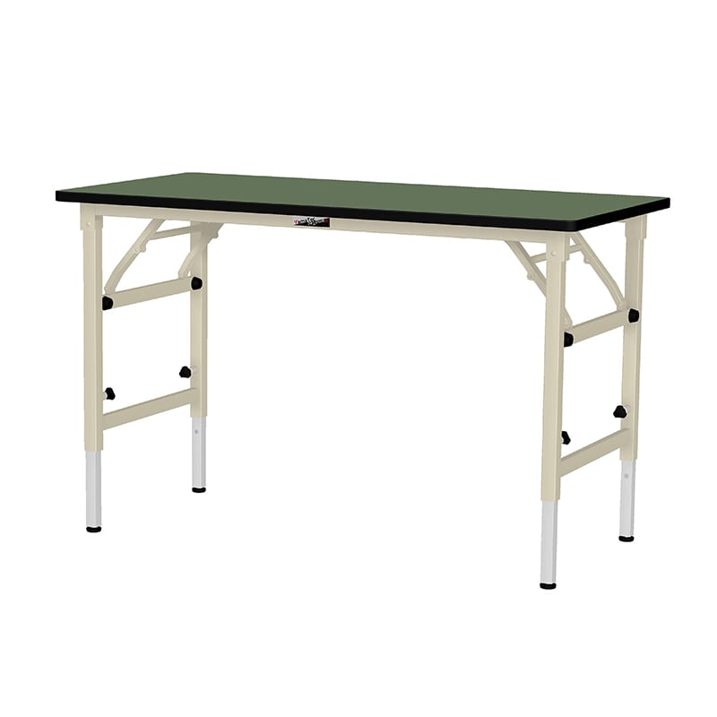山金工業 ワークテーブル 折りタタミ高さ調整タイプ 塩ビシート天板22mm グリーン 1200×600×600~900 1台(ご注文単位1台)【直送品】