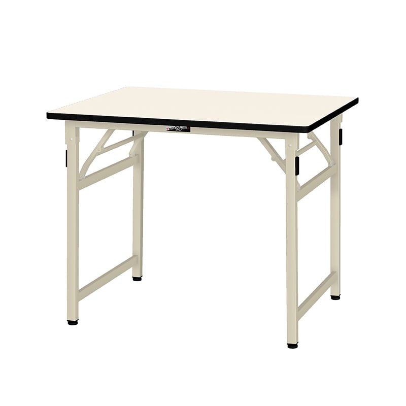 山金工業 ワークテーブル 折りタタミタイプ 固定式 ポリエステル天板20mm アイボリー 900×750×740 1台(ご注文単位1台)【直送品】