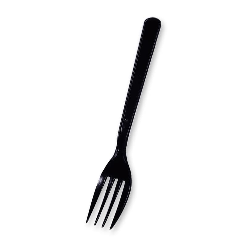ホウケン産業 プラスチックフォーク 16cm 個包装 黒 100本/袋