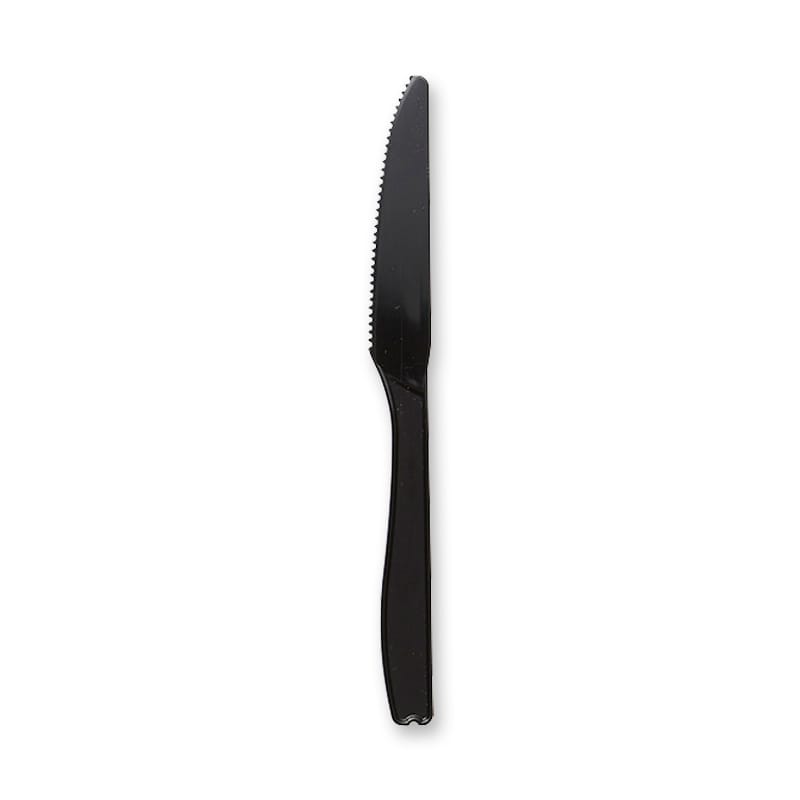 ホウケン産業 プラスチックナイフ 16cm 黒 (個包装) 100本/袋