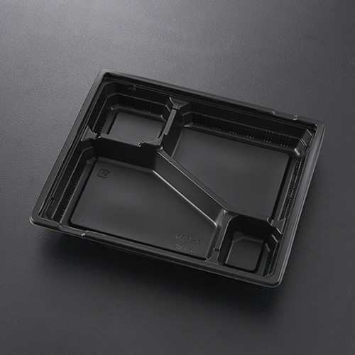 ケーピープラテック 弁当容器 KIP-1 フタセット 黒 50枚/袋(ご注文単位8袋)【直送品】