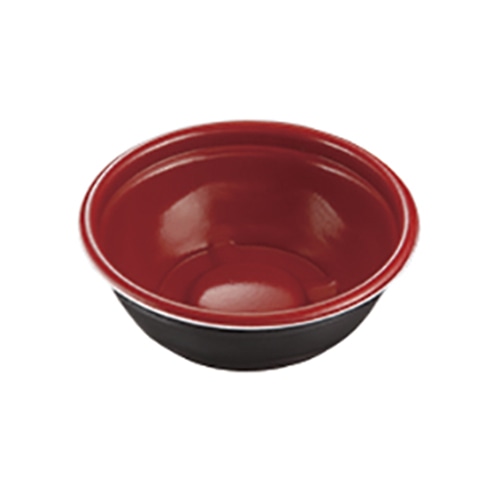 ケーピープラテック 丼容器　本体 K丸丼-15F 赤黒 50枚/袋（ご注文単位16袋）【直送品】
