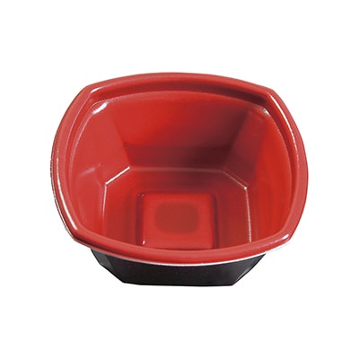 ケーピープラテック 丼容器 Kランチ-8 本体 耐熱 赤黒 25枚/袋（ご注文単位24袋）【直送品】