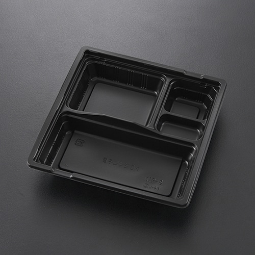 ケーピープラテック 弁当容器 KIP-8 フタセット 黒 50枚/袋(ご注文単位12袋)【直送品】