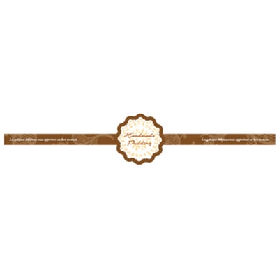 cotta プリン用帯シール 花形 ブラウン 71418 100枚/袋(ご注文単位1袋)【直送品】