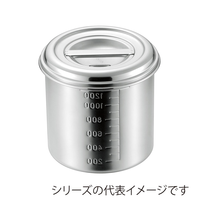 赤川器物製作所 AG　18-8　目盛付深型キッチンポット 14cm 007686003 1個（ご注文単位1個）【直送品】