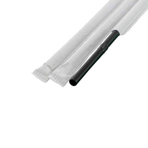 シバセ工業 フレックスストロー 紙包装 6×21 907黒 1個(ご注文単位1個)【直送品】