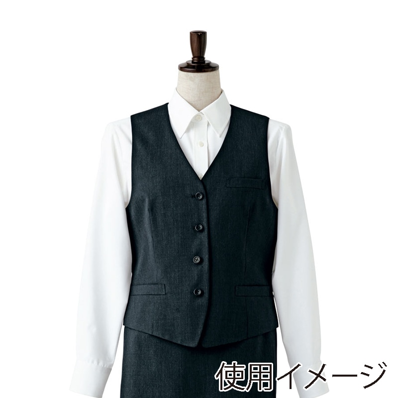セブンユニフォーム ベスト　女性用 9号　グレー CJ4318-8　1枚（ご注文単位1枚）【直送品】