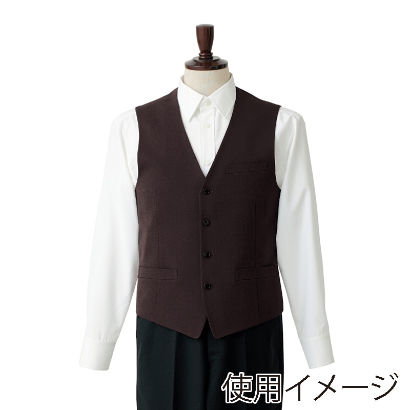 セブンユニフォーム ベスト 男性用 M ブラウン CJ4323-7 1枚(ご注文単位1枚)【直送品】