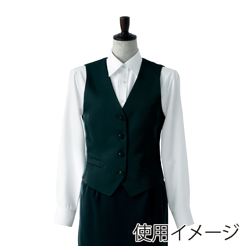 セブンユニフォーム ベスト　女性用 13号　ブラック CJ4333-9　1枚（ご注文単位1枚）【直送品】