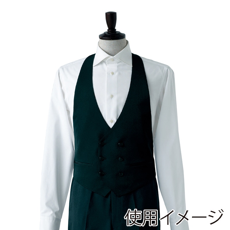 セブンユニフォーム カマーベスト　男性用 LL　ブラック CJ4334-9　1枚（ご注文単位1枚）【直送品】