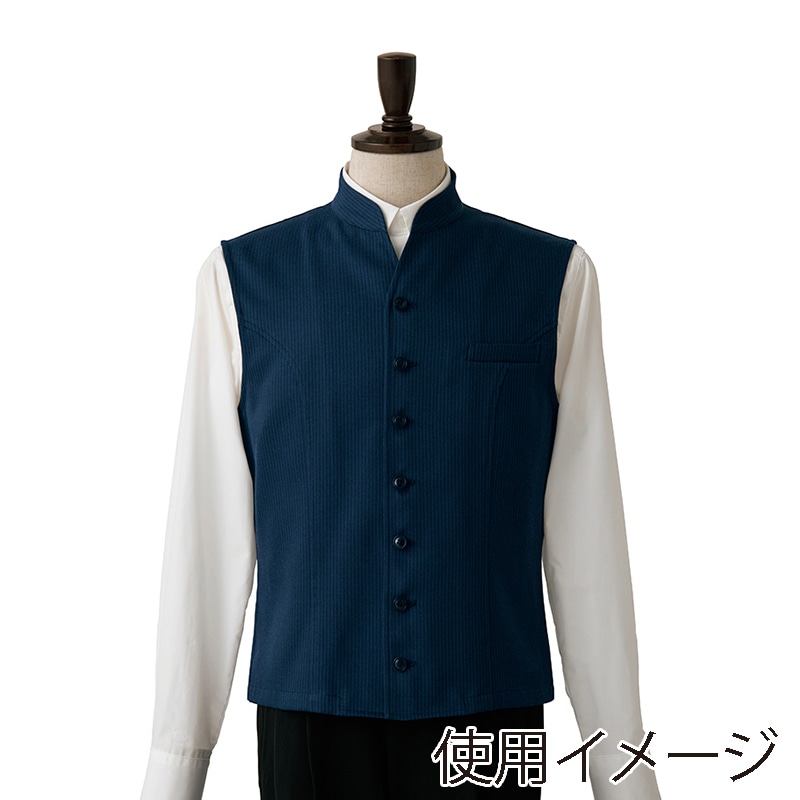 セブンユニフォーム ベスト　男性用 L　ネイビー×ネイビー DJ2630-1　1枚（ご注文単位1枚）【直送品】