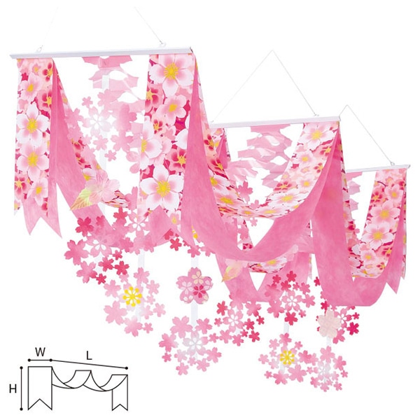 アルファ 和桜プリーツ2連ペナント TA1-0146 1個(ご注文単位1個)【直送品】