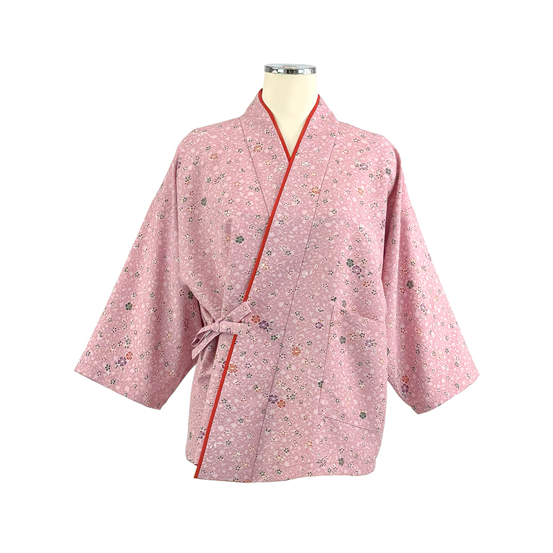 サーヴォ レディース 茶衣着 透かし文様に花柄 M ピンク OD246 1枚（ご注文単位1枚）【直送品】