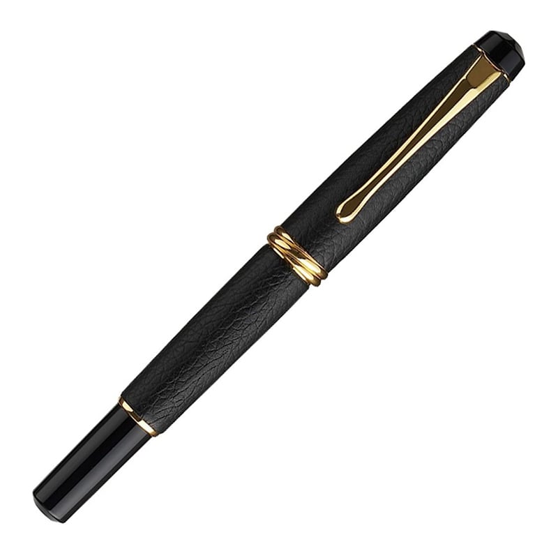 呉竹 くれ竹 万年毛筆 夢銀河 本革 黒 DAY140-14 1本(ご注文単位1本)【直送品】