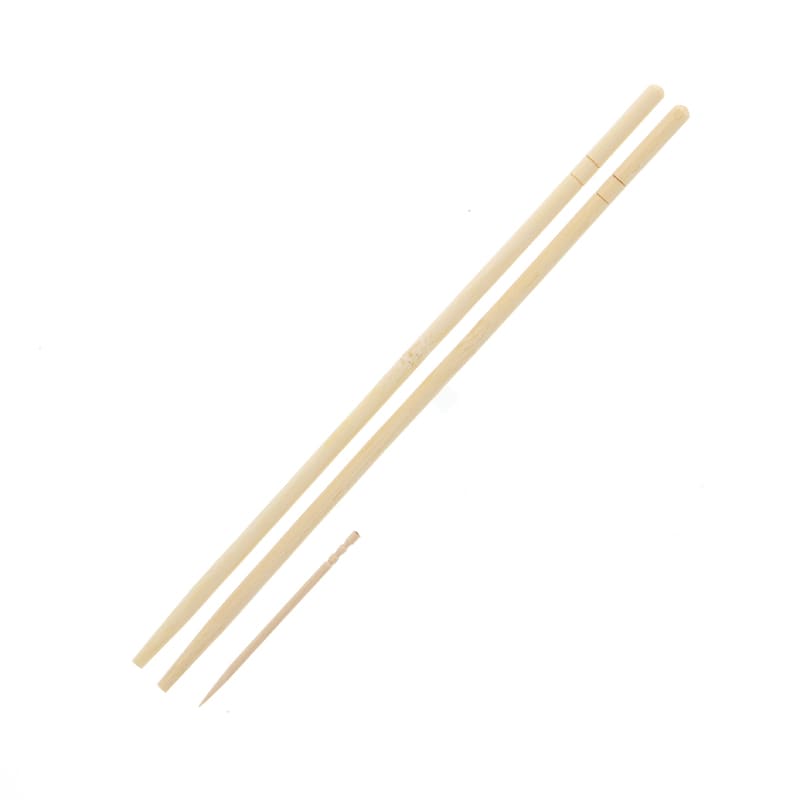 HEIKO 割箸 竹丸箸(楊枝入) 20cm ポリ完封 100膳/袋