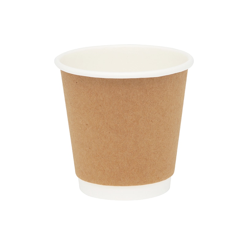 紙コップ 二重断熱カップ クラフト 6オンス(180ml) 80mm口径 25個/袋