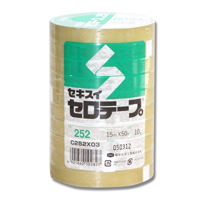 積水化学工業 セキスイ セロテープ No.252 15mm×50m巻 10巻/袋