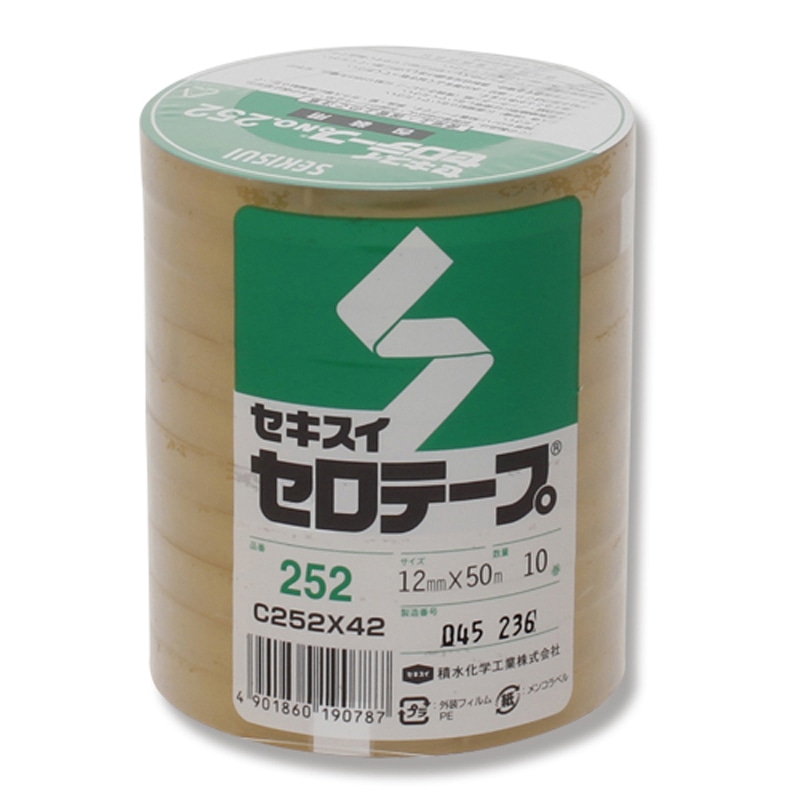 積水化学工業 セキスイ セロテープ No.252 12mm×50m巻 10巻/袋