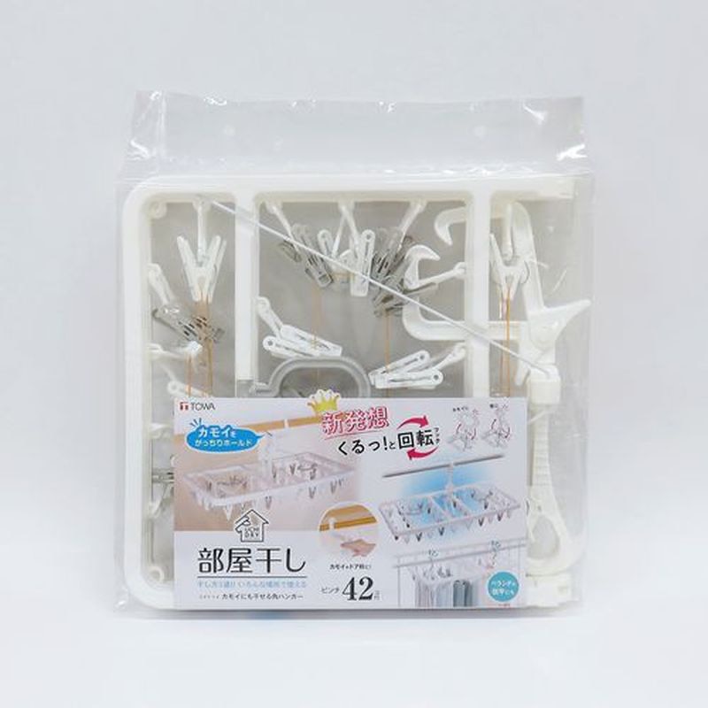 東和産業 UCHI-DRY カモイにも干せる角ハンガー 42P入 1個（ご注文単位16個）【直送品】