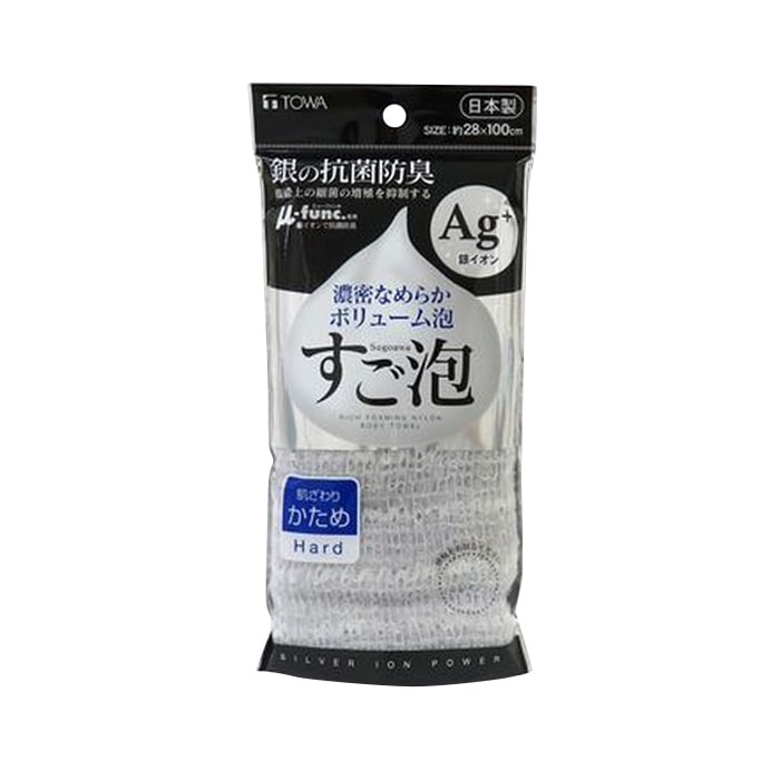 東和産業 すご泡 銀抗菌ナイロンタオル かため グレー 1個(ご注文単位5個)【直送品】