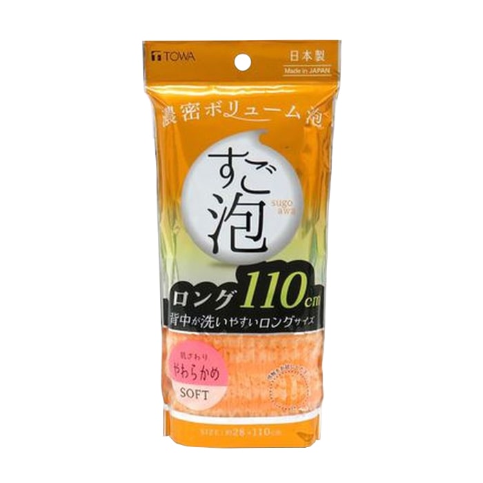東和産業 すご泡4 ナイロンタオル ロング やわらかめ グレー 1個(ご注文単位5個)【直送品】