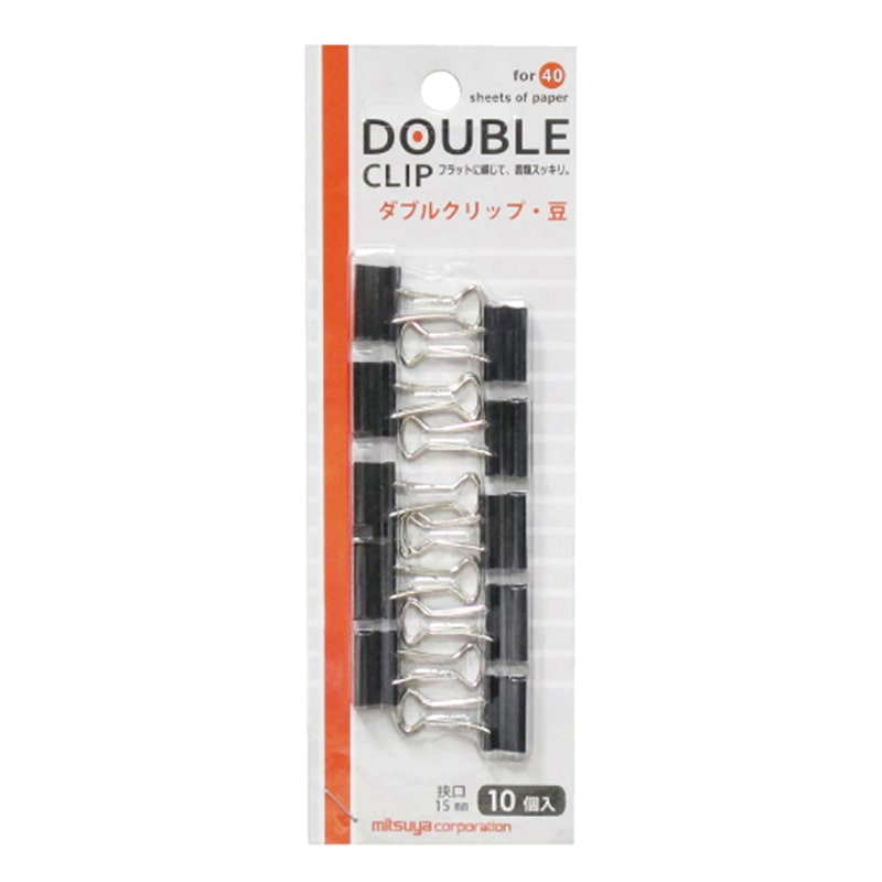 ミツヤ ダブルクリップ 豆 10個パック DBC-15P 1個（ご注文単位10個）【直送品】