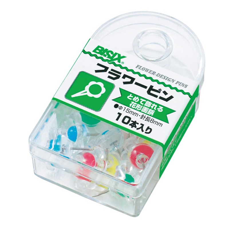 ミツヤ フラワーピン 透明色込 10本箱入 BX1-10-T 1個（ご注文単位5個）【直送品】