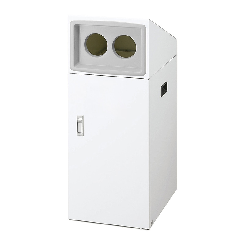 山崎産業 リサイクルボックス 50L NTO-50 丸穴 W-2 ホワイト YW-518L-ID 1台（ご注文単位1台）【直送品】
