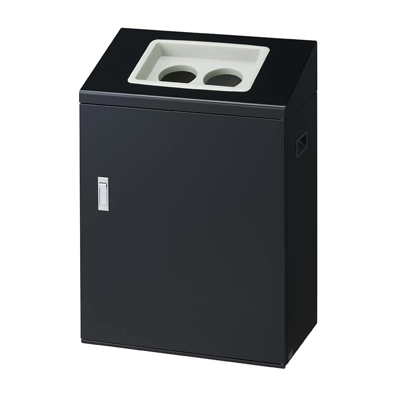 山崎産業 リサイクルボックス 屋内用 NYI-50 50L BK-2 丸穴投入口 ブラック YW-536L-ID 1台（ご注文単位1台）【直送品】