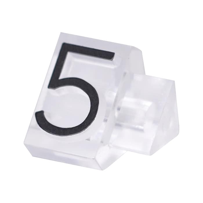 友屋 ニュープライスキューブ 補充用単品 L用 透明／黒文字 「5」 20粒 07105CL5 1袋（ご注文単位2袋）【直送品】