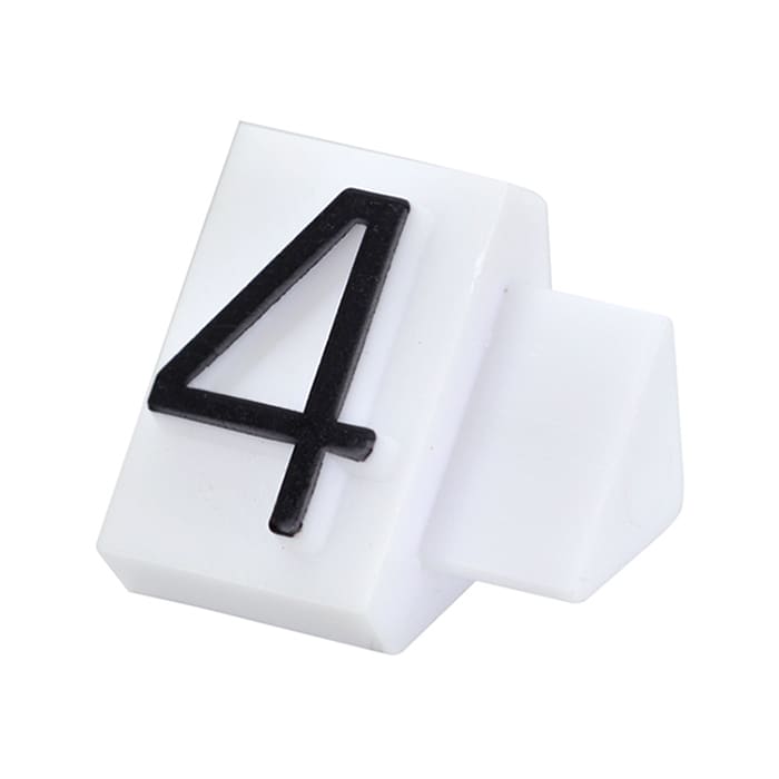 友屋 ニュープライスキューブ 補充用単品 L用 白/黒文字 「4」 20粒 07105BK4 1袋(ご注文単位2袋)【直送品】