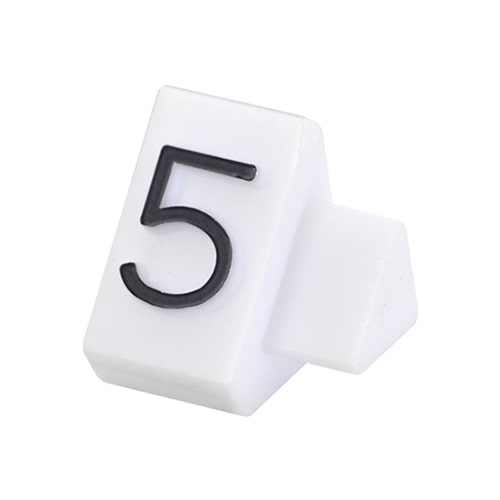 友屋 ニュープライスキューブ 補充用単品 M用 白/黒文字 「5」 20粒 07106BK5 1袋(ご注文単位2袋)【直送品】