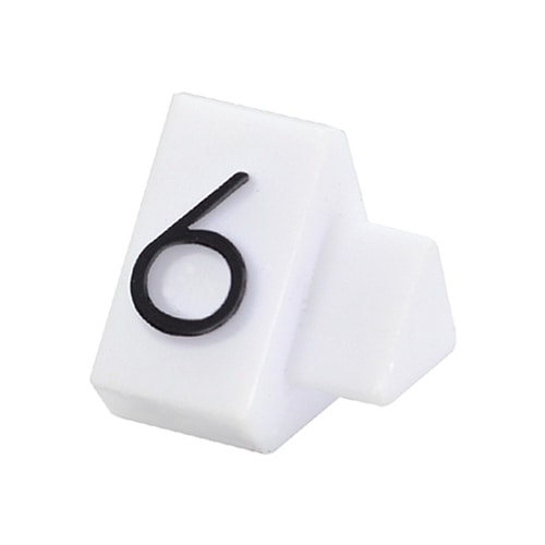 友屋 ニュープライスキューブ 補充用単品 M用 白/黒文字 「6」 20粒 07106BK6 1袋(ご注文単位2袋)【直送品】