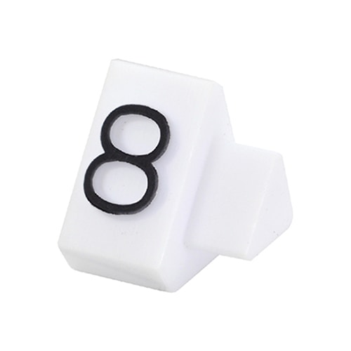 友屋 ニュープライスキューブ 補充用単品 M用 白/黒文字 「8」 20粒 07106BK8 1袋(ご注文単位2袋)【直送品】